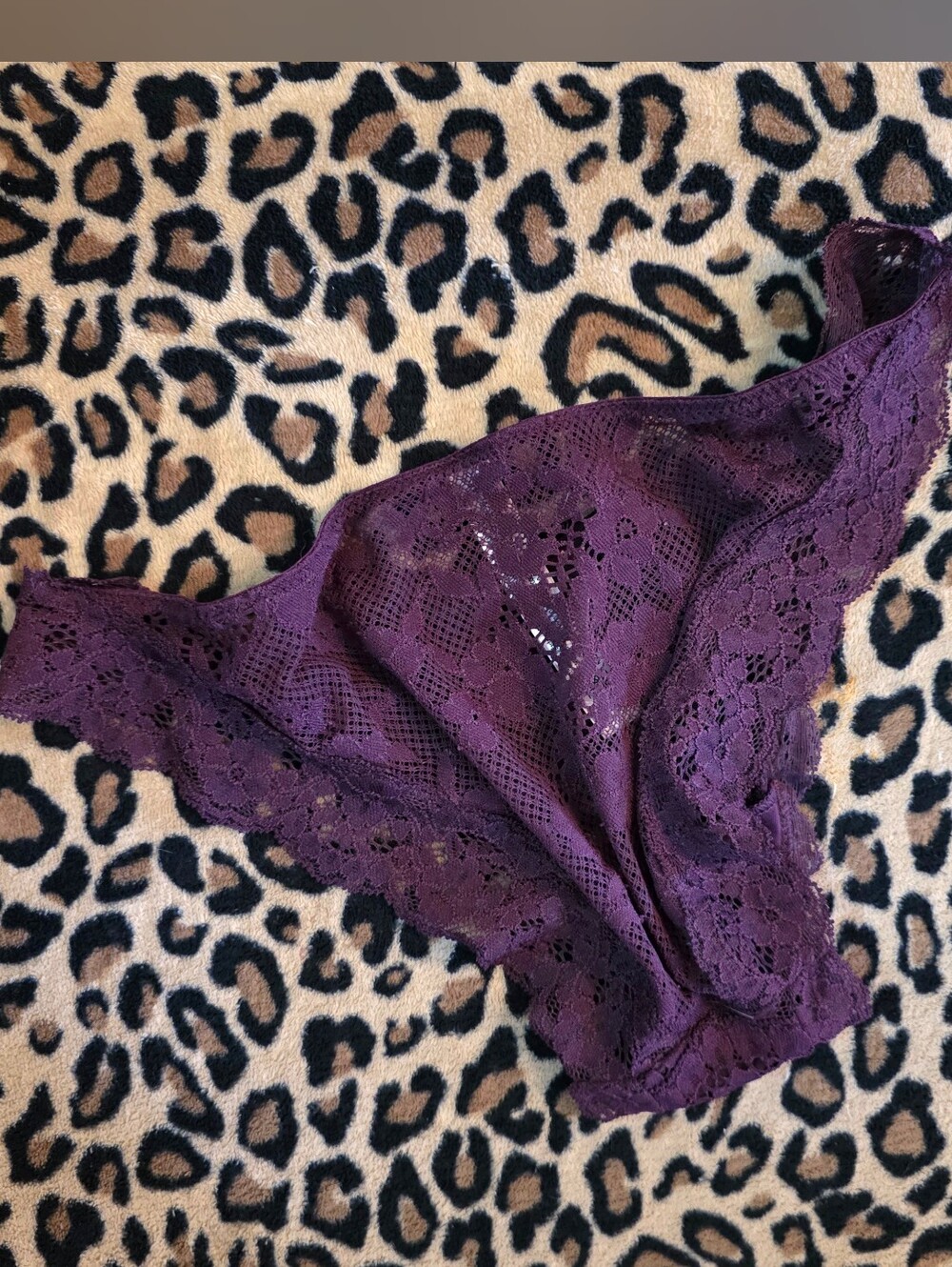 WW Victoria's Secret Purple Lace Panties Dream Angels Bikini Well Loved - Picture 2 of 4